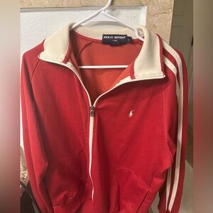 Ralph Lauren polo sweater red and cream